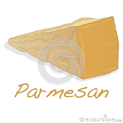 Parmesan cheese image isolated artwork Vector Illustration