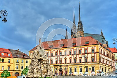 Parnas Fountain on Zerny trh square in the old town of Brno, Czech Republic Stock Photo