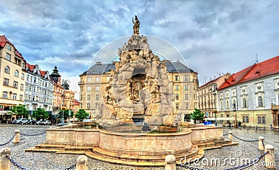 Parnas Fountain on Zerny trh square in the old town of Brno, Czech Republic Stock Photo