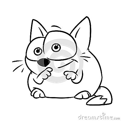 Parody little cat character animal illustration cartoon contour coloring Cartoon Illustration