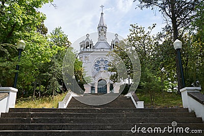 Parque de La Salette Park church in Oliveira de Azemeis, Portugal Editorial Stock Photo