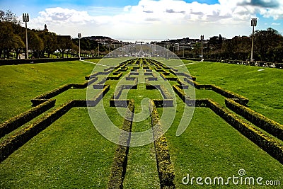 Parque Eduardo VII Park in Lisbon, Portugal Editorial Stock Photo