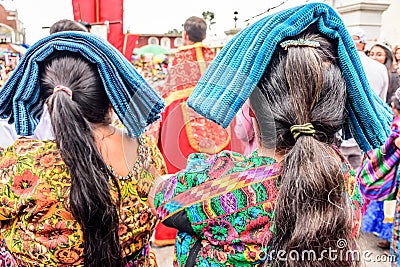 Indigenous Maya women dressed in traditonal costume, Guatemala Editorial Stock Photo