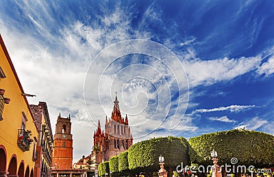 Parroquia Jardin Archangel Church San Miguel Mexico Stock Photo