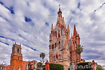 Parroquia Jardin Archangel Church San Miguel Mexico Stock Photo