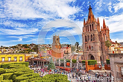 Parroquia Rafael Churches Jardin San Miguel de Allende Mexico Editorial Stock Photo