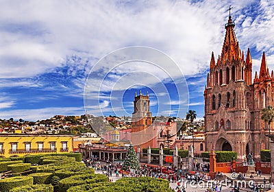 Parroquia Rafael Churches Jardin San Miguel de Allende Mexico Editorial Stock Photo