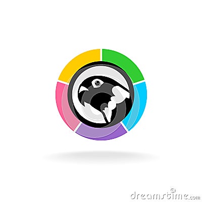 Parrot head logo Vector Illustration