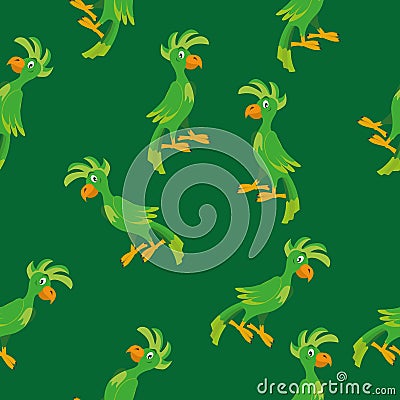 Parrot seamless pattern Vector Illustration