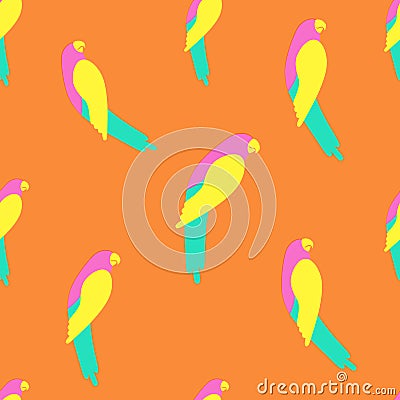 Parrot seamless pattern Vector Illustration