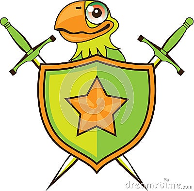 Parrot Shield Vector Illustration