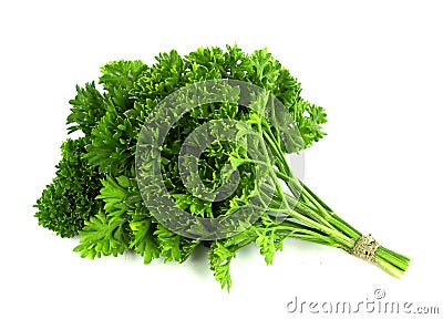 Parsley bunch on white background Stock Photo