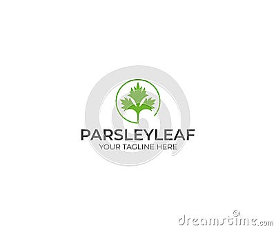 Parsley Logo Template. Cilantro Vector Design Vector Illustration