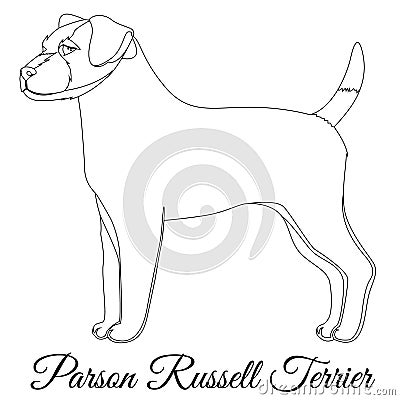 Parson Russel terrier outline Cartoon Illustration