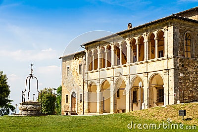 Parsonage of the church of San Biagio, located outside Montepulciano, Tuscany, central Italy Stock Photo