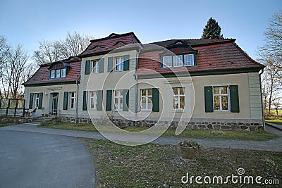 Parsonage listed as monument in Dersekow, Mecklenburg-Vorpommern, Germany Stock Photo