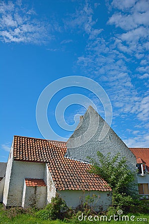 Part of a mediaval house , abby in Oudenburg, Belgium Stock Photo