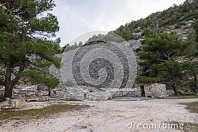 Part of the abandoned Penteli marble quarry in Attika, Greece Stock Photo