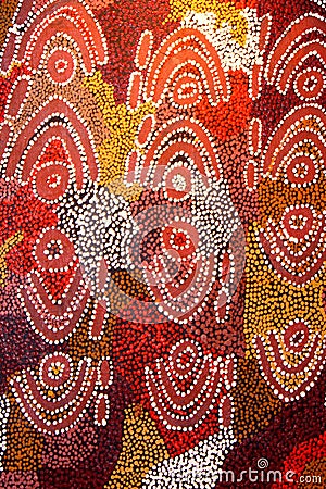 Part of an abstract and ancient native artwork, Australia Editorial Stock Photo