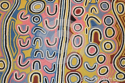 Part of a modern abstract Aboriginal artwork, Australia Editorial Stock Photo