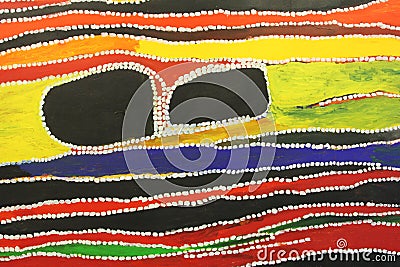 Part of modern abstract Aboriginal crafts, Australia Editorial Stock Photo