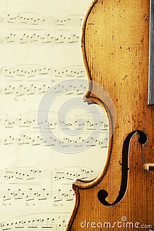 Part of an antique violin Stock Photo