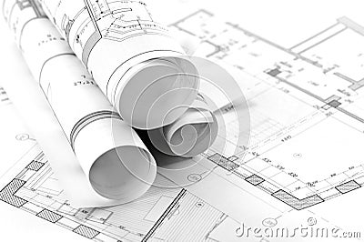 Part of architectural project Stock Photo