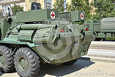 Part of an armoured military vehicle Stock Photo