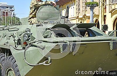 Part of an armoured military vehicle Stock Photo