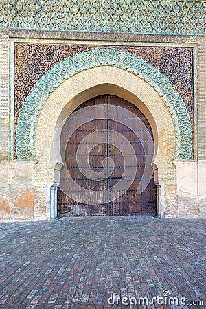 Part of the Bab el-Mansour gate, Morocco Stock Photo