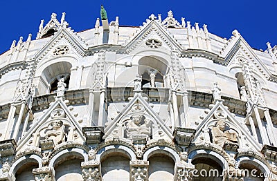 Part of the Baptistry of St. John in Pisa, Italy Stock Photo