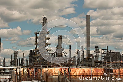 Part of a big oil refinery. Stock Photo