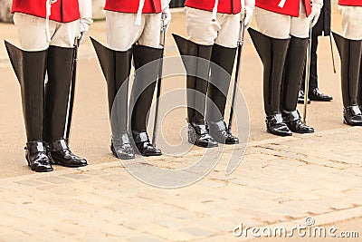 Part of body, solider horse guards boots in UK Stock Photo