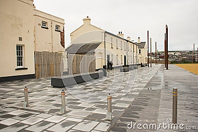 Part of the British Army military installation sleeping quarters in the old Ebrington barracks in Londonderry in Northern Ireland Editorial Stock Photo