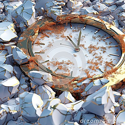 Part of broken watch, romantic time concept Stock Photo