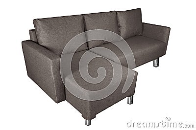 Part of brown Modern Sofa furniture isolated on white Stock Photo