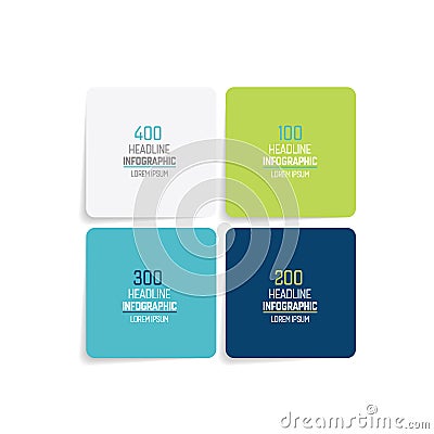 4 part chart, scheme, infographic vector. Vector Illustration