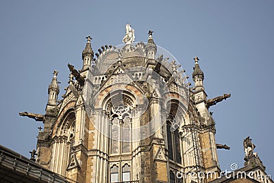 Part of Chhatrapati Shivaji Maharaj Terminus Stock Photo