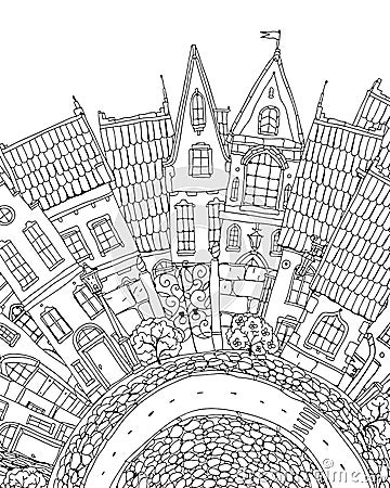 Part of city street Vector Illustration