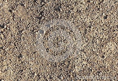 Part of dirt road of small gravel and sand, texture Stock Photo