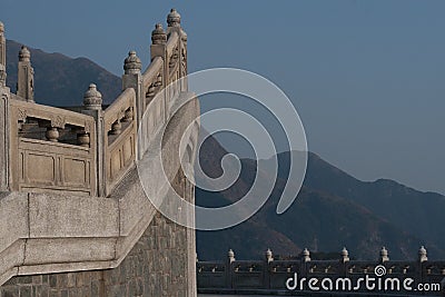 Part of the edge of the World's largest Buddha in Hong Kong Stock Photo