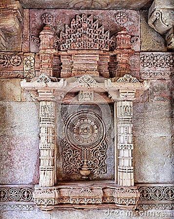 Ancient Ornate Stepwell Adalaj Wav Stock Photo