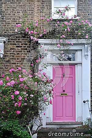 The pink door Stock Photo