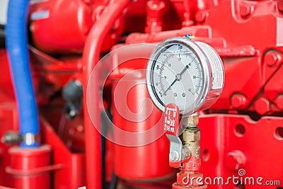 Part of fire pump in factory Stock Photo