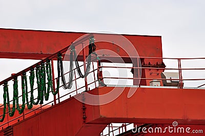 Part of gantry crane machine Stock Photo