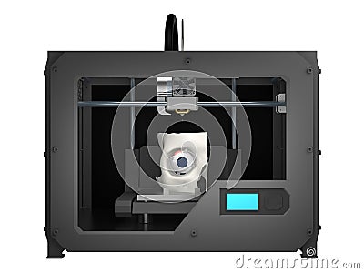 Part head in 3d printer 3d rendering Stock Photo