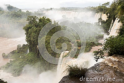 Part of iguazu falls veiw from argentina Stock Photo