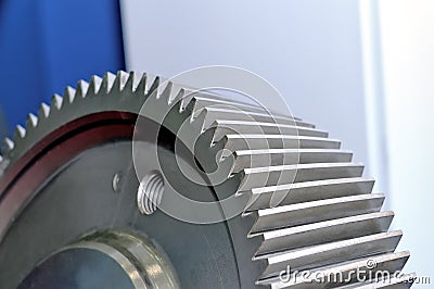 Part of an industrial cogwheel, gear. Stock Photo