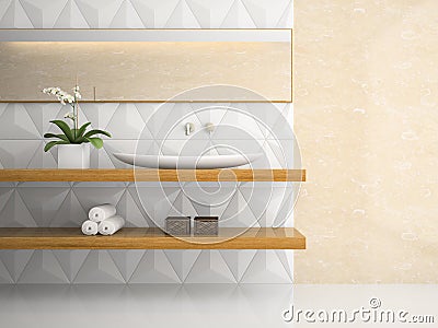 Part of interior stylish white bathroom Stock Photo