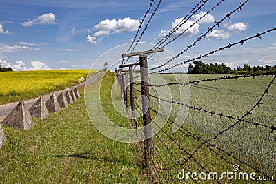 This is part of Iron curtain from Czech and Austria Stock Photo